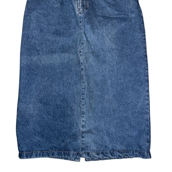Vintage Bedford Fair Womens Long Denim Skirt 8A Modest Slit Western Blue - Picture 3 of 7